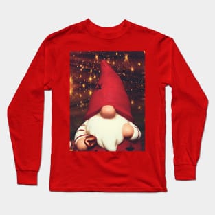 Christmas gnome festive art Long Sleeve T-Shirt